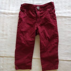 infant casual pants, maroon, 6-12M